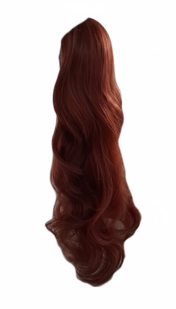 Auburn 3/4 Half Head Wig 26" Long  Synthetic Hair, Volumizing Piece | Zebaish Wigs & Extensions
