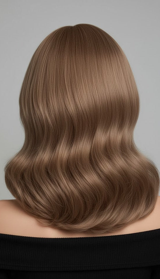 Honey Blonde 16" Long Bob Wavy Wig For Women Synthetic Hair | Zebaish Wigs & Extensions