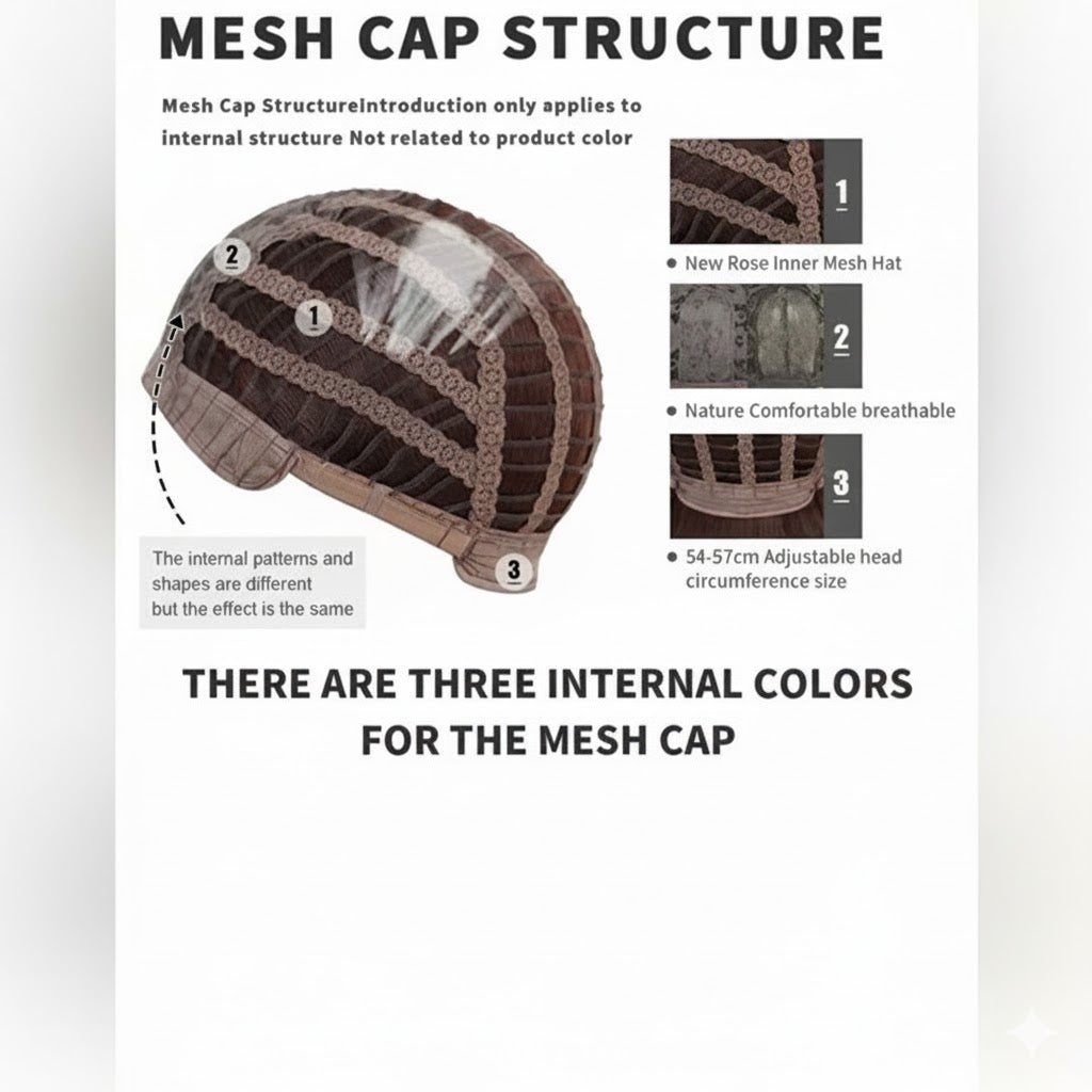 Ginger Brown With Blonde Highlights 18" Layer Cut Wig For Women Synthetic Hair | Zebaish Wigs & Extensions