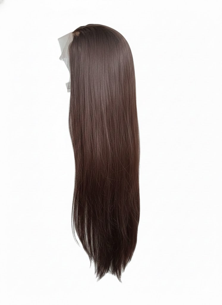 Long brown hair extension on a white background