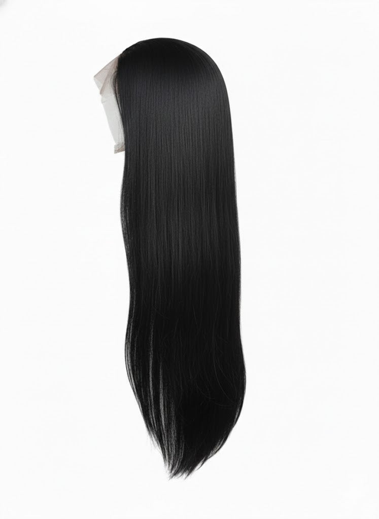 Black wig on a white background