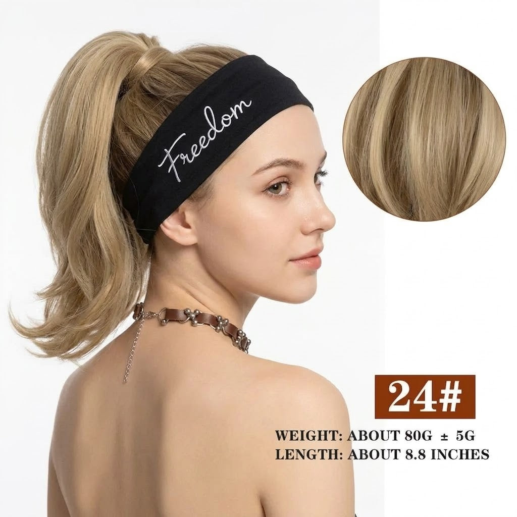 Extensiones de cabello sintético tipo moño desordenado de color rubio cenizo de 8 pulgadas, tipo moño, scrunchie con banda elástica | Zebaish Wigs And Extensions