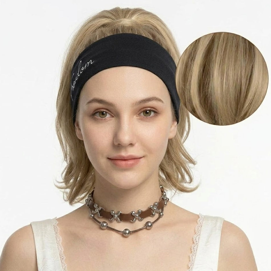 Extensiones de cabello sintético tipo moño desordenado de color rubio cenizo de 8 pulgadas, tipo moño, scrunchie con banda elástica | Zebaish Wigs And Extensions