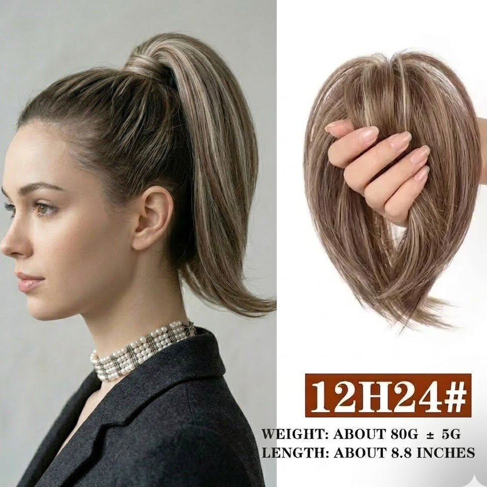 Moño Desordenado para Cabello en Color Rubio Marfil, Extensión de Fibra Sintética para Recogido de 8 Pulgadas, Scrunchie Voluminizador con Banda Elástica | Zebaish Wigs And Extensions