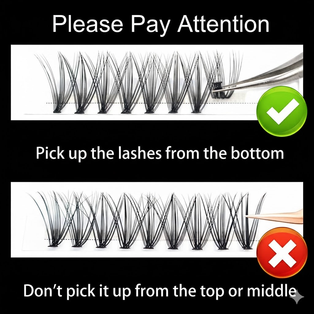 EyeLashes Cluster Tray(5 tools) with Seal,Bond,Curler,Remover and Brush