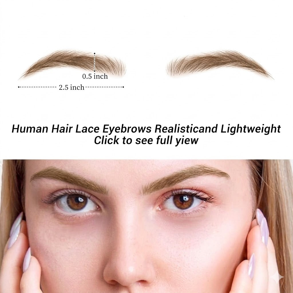 Cejas Castaño Claro de Pelo Real | Extensiones de Cejas de Cabello Humano Tejidas a Ganchillo Hechas a Mano, Impermeables, con Base de Encaje para Mujer | Zebaish Wigs & Extensions