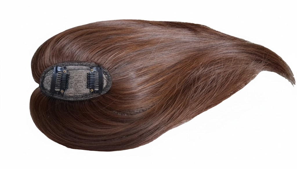 Light Brown 2 Clips Patch with Curtain Bangs | Zebaish Wigs and Extensions