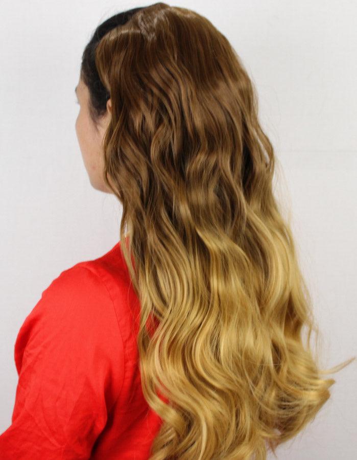 Medium Brown to Blonde Curls Hair Extension