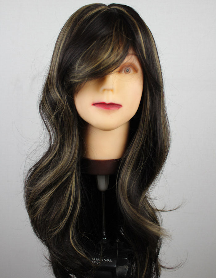 Dark Brown With Golden Highlights Wig | Zebaish Wigs & Extensions