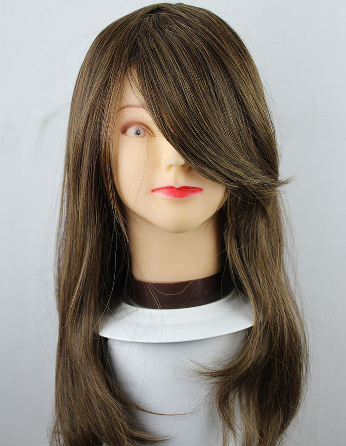 Front Bang Wig Dark Brown Streaks | Zebaish Wigs & Extensions