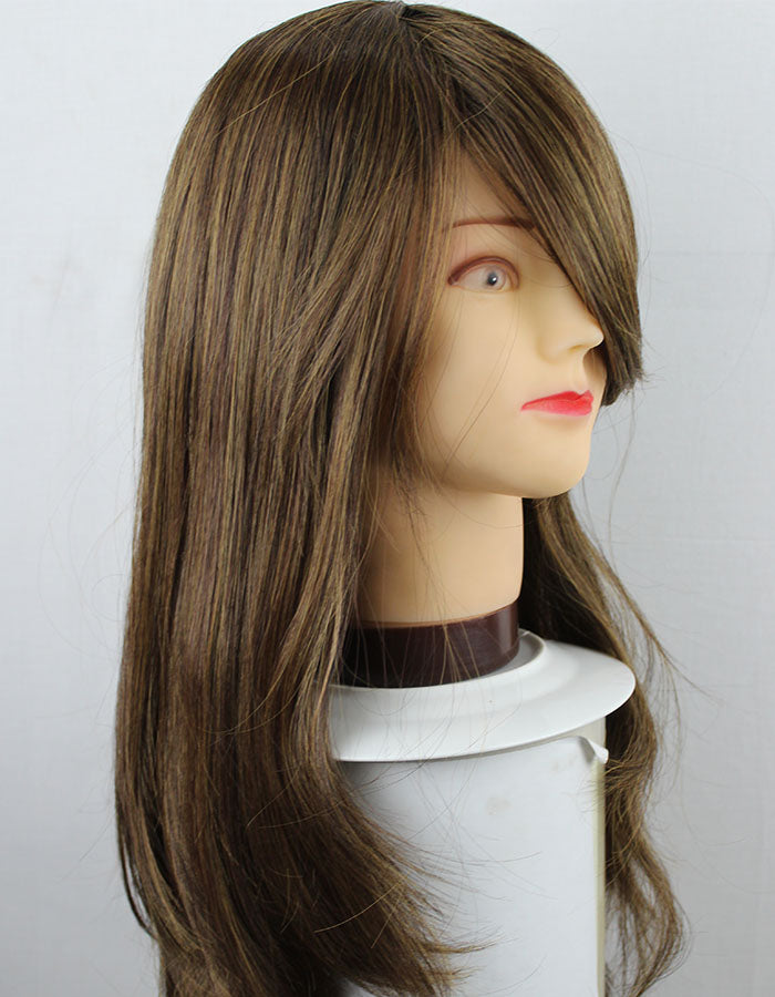 Front Bang Wig Dark Brown Streaks - Zebaish Wigs and Extension