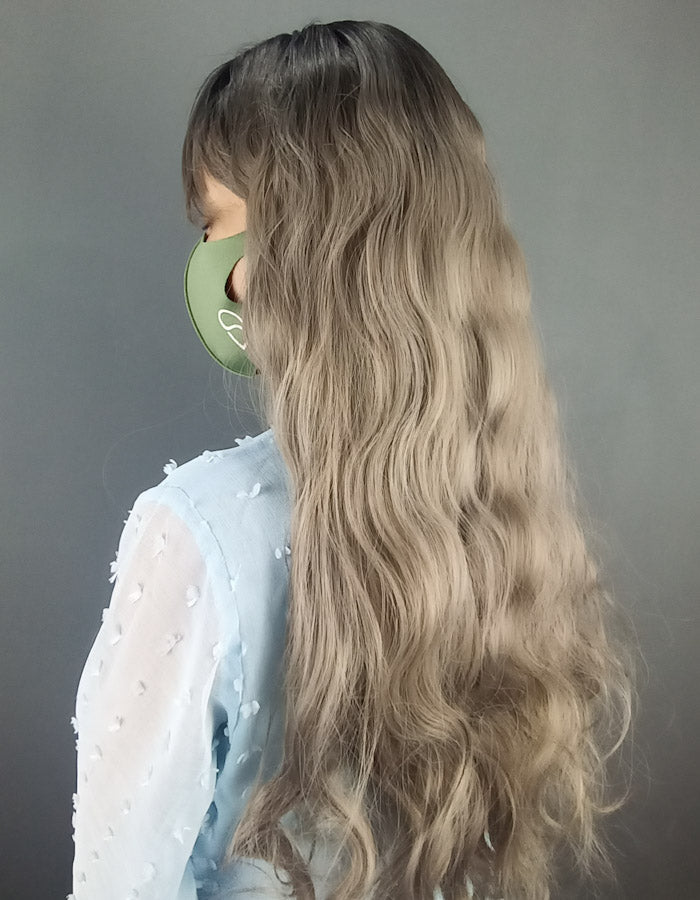 Ash Grey Ombre Wig With Wavy - Zebaish Wigs and Extension