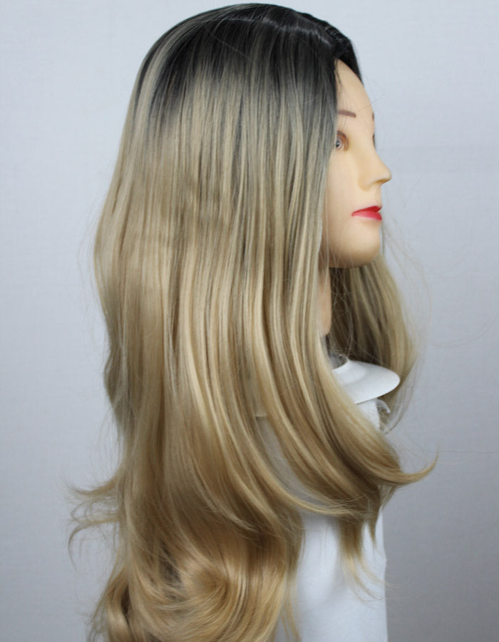 Center Parting Blonde Ombre Wig