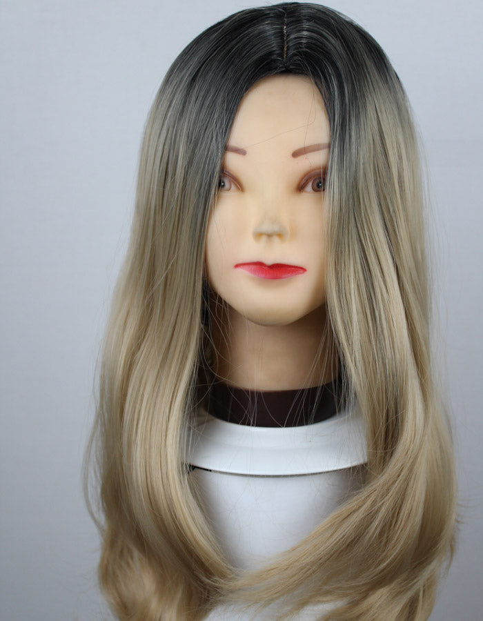 Center Parting Blonde Ombre Wig