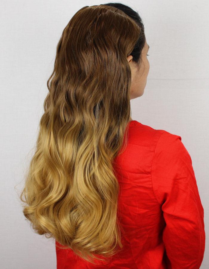 Medium Brown to Blonde Curls Hair Extension